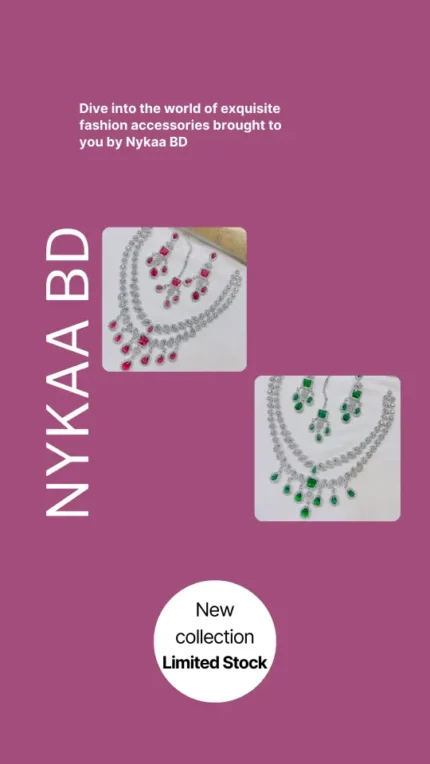 American Diamond Cut Double Layer Necklace Set