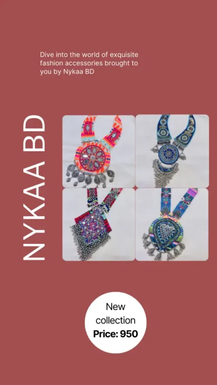 Indian Art Mirror Beads Neck Piece